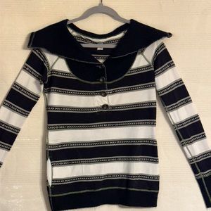Free People Black & White Striped Women’s Sweater. Size:Medium.